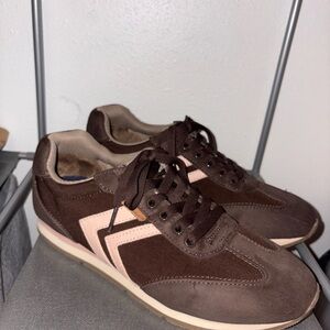 Dr. Scholl's Brown Sneakers with Pink Accent